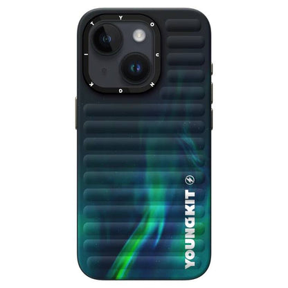 iPhone 15 Kılıf Kuzey Işıkları Desenli Youngkit Aurora Serisi Kapak