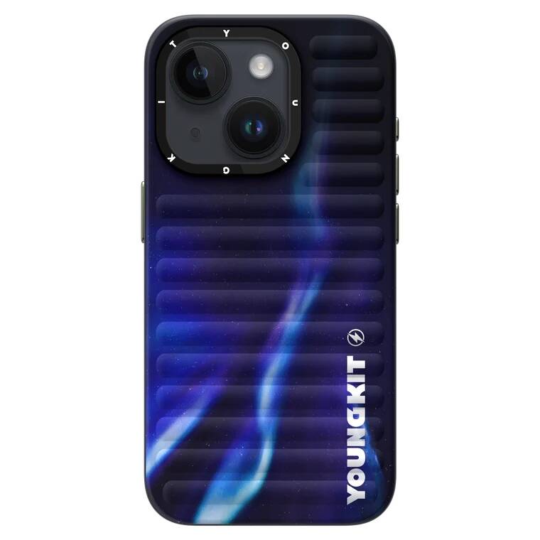 iPhone 15 Kılıf Kuzey Işıkları Desenli Youngkit Aurora Serisi Kapak