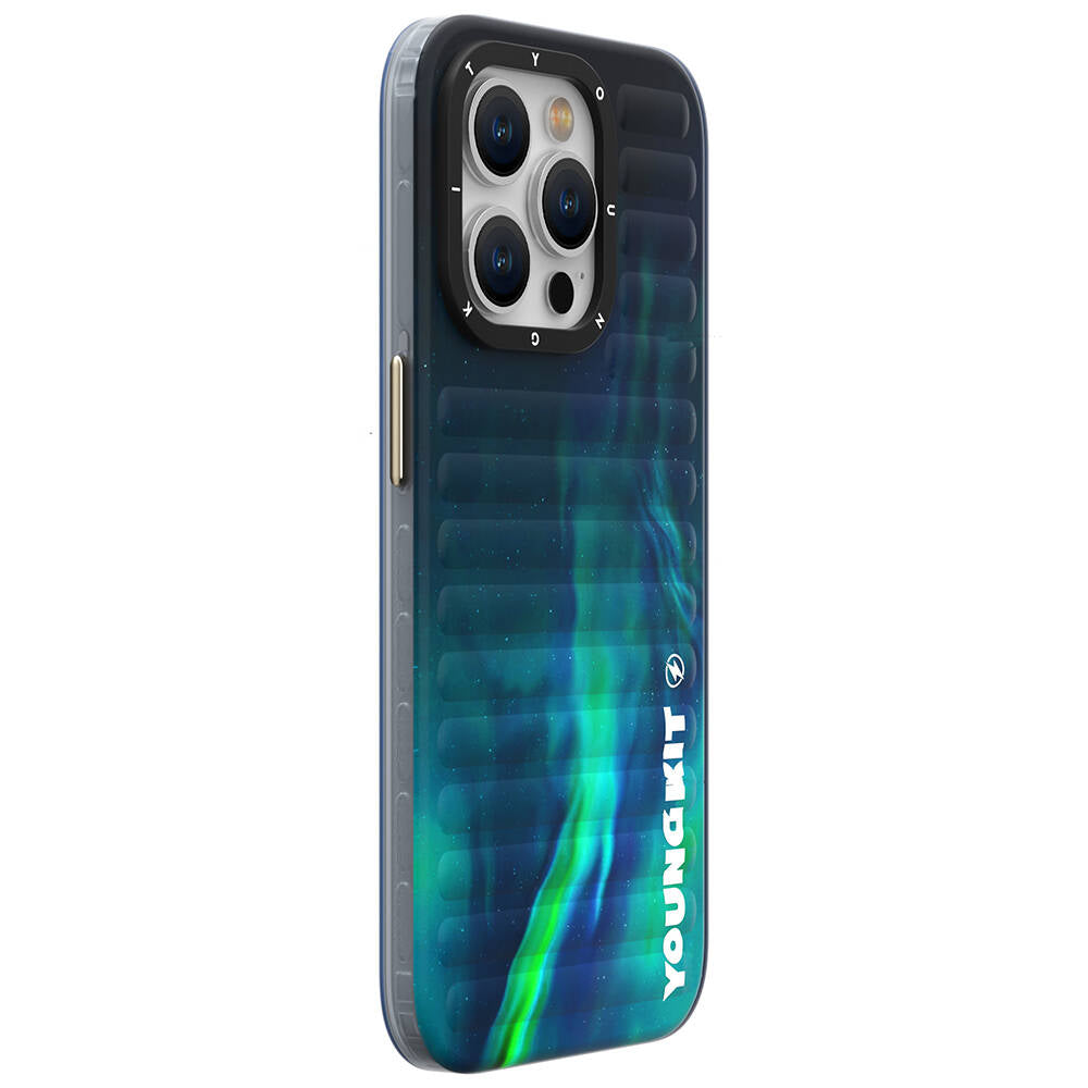 iPhone 15 Kılıf Kuzey Işıkları Desenli Youngkit Aurora Serisi Kapak