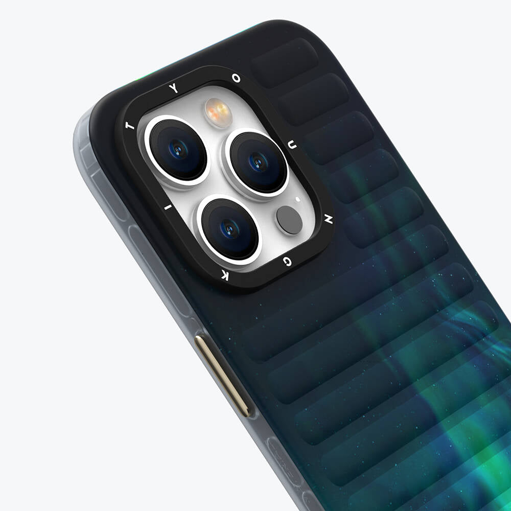 iPhone 15 Kılıf Kuzey Işıkları Desenli Youngkit Aurora Serisi Kapak