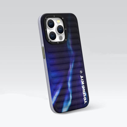 iPhone 15 Kılıf Kuzey Işıkları Desenli Youngkit Aurora Serisi Kapak