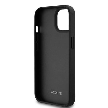 iPhone 15 Kılıf Lacoste Orjinal Lisanslı M-safe Şarj Özellikli PU Deri Görünümlü Kartlıklı Karışık Monogram Desenli Kapak