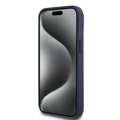iPhone 15 Kılıf Lacoste Orjinal Lisanslı M-safe Şarj Özellikli PU Deri Görünümlü Kartlıklı Karışık Monogram Desenli Kapak