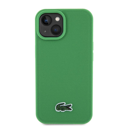 iPhone 15 Kılıf Lacoste Orjinal Lisanslı PU Pike Desenli Arka Yüzey İkonik Timsah Dokuma Logolu Kapak