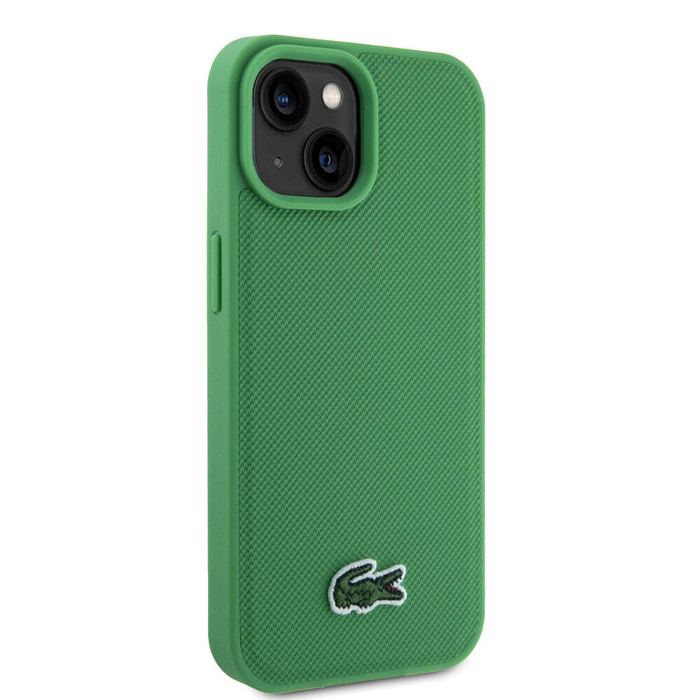 iPhone 15 Kılıf Lacoste Orjinal Lisanslı PU Pike Desenli Arka Yüzey İkonik Timsah Dokuma Logolu Kapak