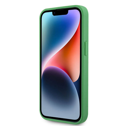 iPhone 15 Kılıf Lacoste Orjinal Lisanslı PU Pike Desenli Arka Yüzey İkonik Timsah Dokuma Logolu Kapak