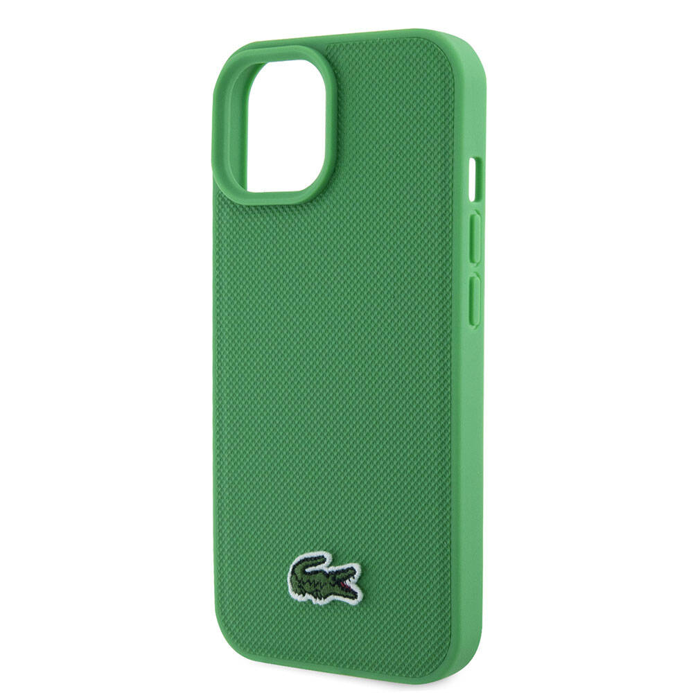 iPhone 15 Kılıf Lacoste Orjinal Lisanslı PU Pike Desenli Arka Yüzey İkonik Timsah Dokuma Logolu Kapak