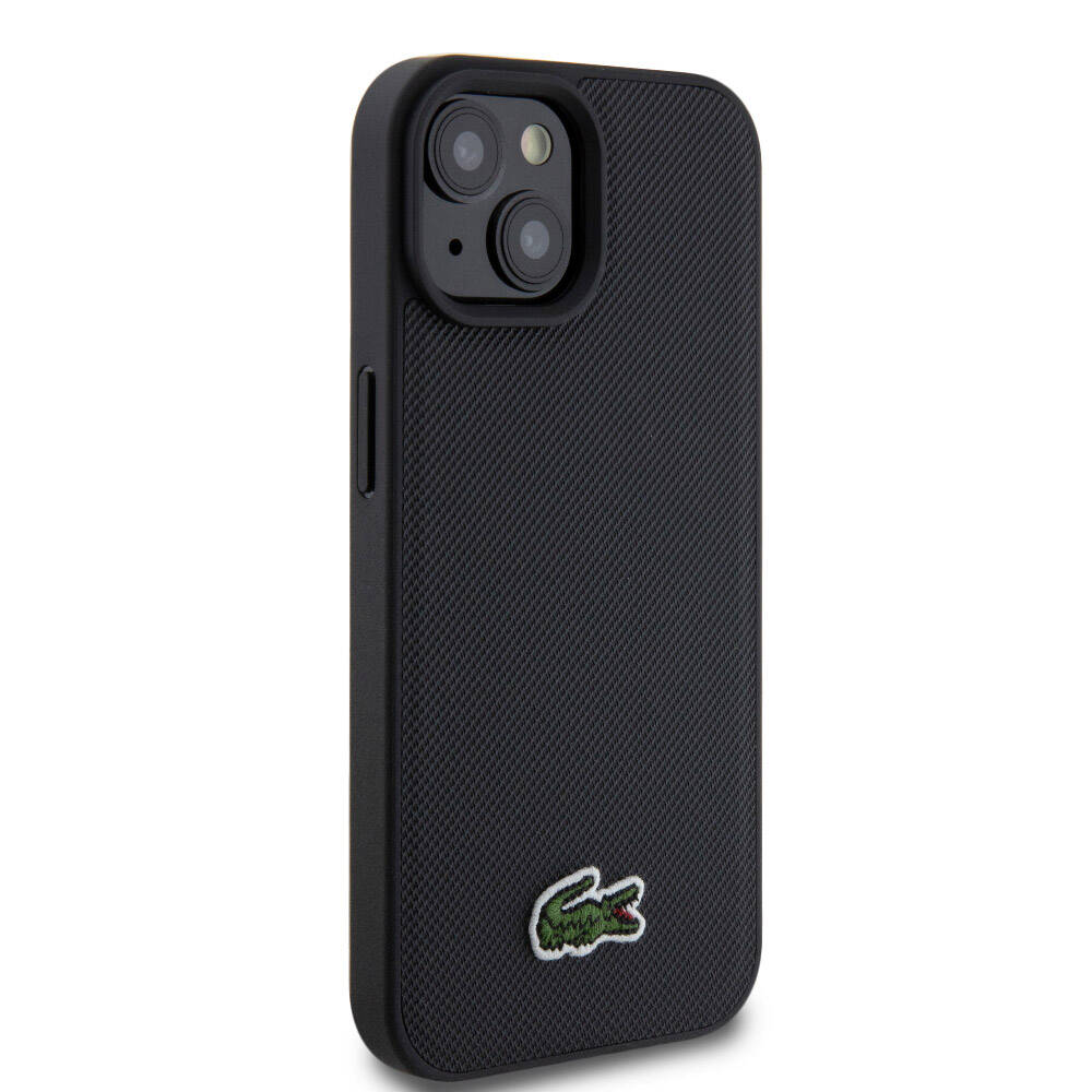 iPhone 15 Kılıf Lacoste Orjinal Lisanslı PU Pike Desenli Arka Yüzey İkonik Timsah Dokuma Logolu Kapak