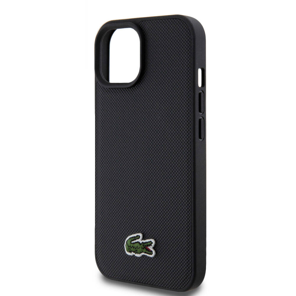 iPhone 15 Kılıf Lacoste Orjinal Lisanslı PU Pike Desenli Arka Yüzey İkonik Timsah Dokuma Logolu Kapak
