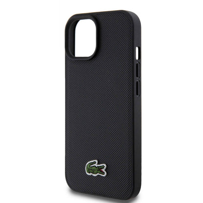 iPhone 15 Kılıf Lacoste Orjinal Lisanslı PU Pike Desenli Arka Yüzey İkonik Timsah Dokuma Logolu Kapak