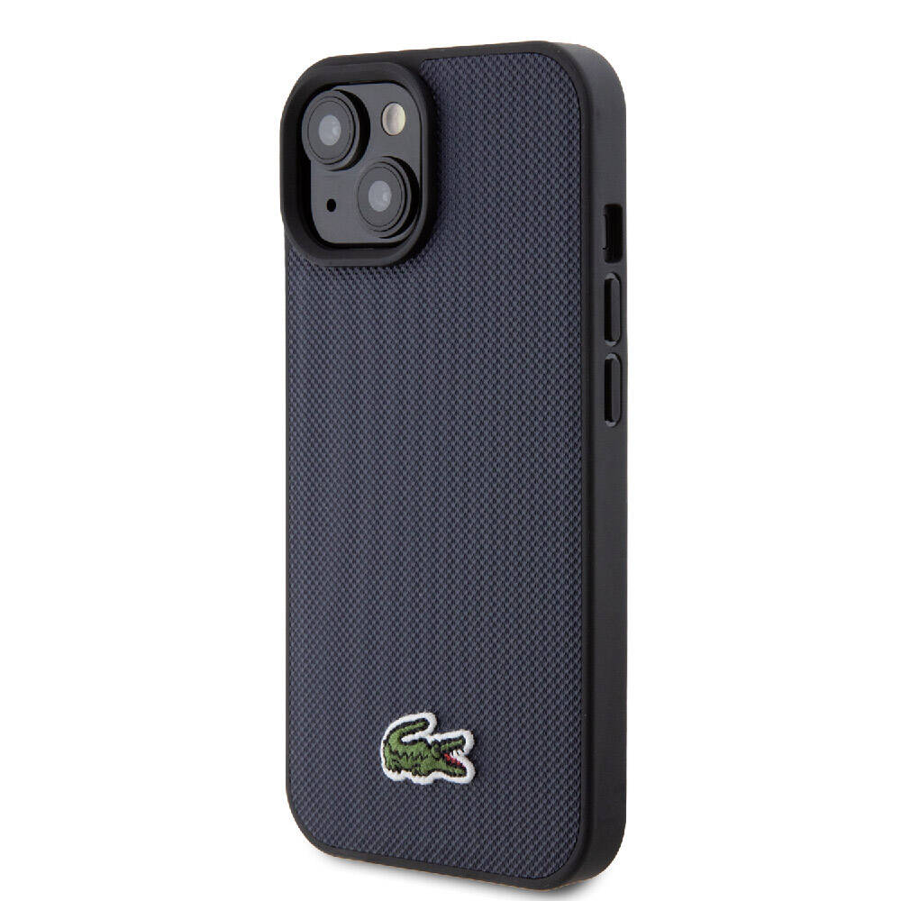 iPhone 15 Kılıf Lacoste Orjinal Lisanslı PU Pike Desenli Arka Yüzey İkonik Timsah Dokuma Logolu Kapak