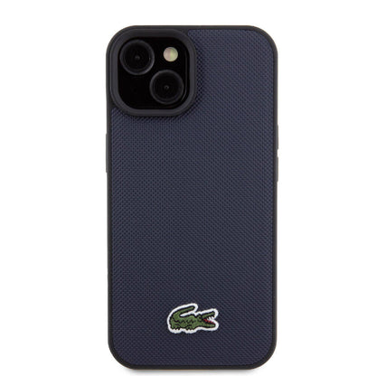 iPhone 15 Kılıf Lacoste Orjinal Lisanslı PU Pike Desenli Arka Yüzey İkonik Timsah Dokuma Logolu Kapak