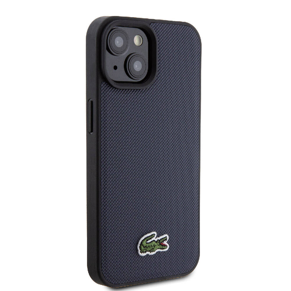 iPhone 15 Kılıf Lacoste Orjinal Lisanslı PU Pike Desenli Arka Yüzey İkonik Timsah Dokuma Logolu Kapak