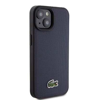 iPhone 15 Kılıf Lacoste Orjinal Lisanslı PU Pike Desenli Arka Yüzey İkonik Timsah Dokuma Logolu Kapak