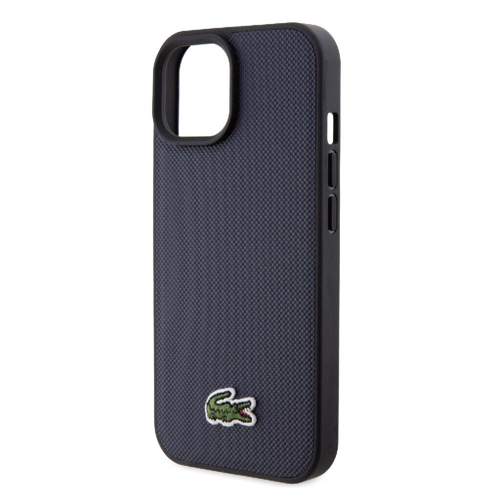 iPhone 15 Kılıf Lacoste Orjinal Lisanslı PU Pike Desenli Arka Yüzey İkonik Timsah Dokuma Logolu Kapak