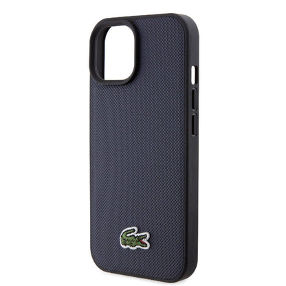 iPhone 15 Kılıf Lacoste Orjinal Lisanslı PU Pike Desenli Arka Yüzey İkonik Timsah Dokuma Logolu Kapak