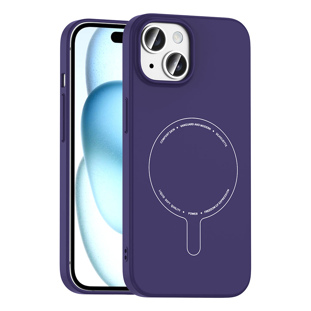 Apple iPhone 15 Kılıf M-Safe Şarj Özellikli Kamera Korumalı Zore Elio Sert PC Kapak