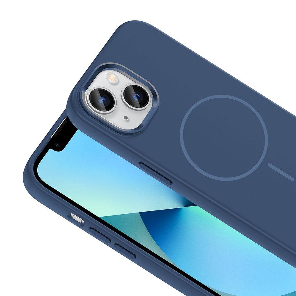 Apple iPhone 15 Kılıf M-Safe Şarj Özellikli Metal Kamera Çerçeveli Zore Edi Silikon Kapak