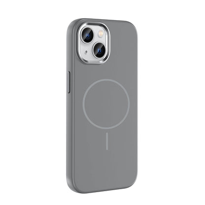 Apple iPhone 15 Kılıf M-Safe Şarj Özellikli Metal Kamera Çerçeveli Zore Edi Silikon Kapak