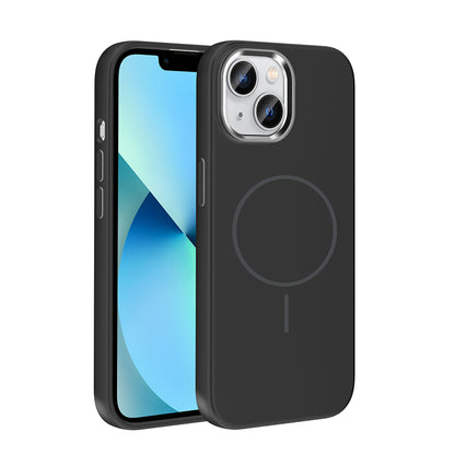 Apple iPhone 15 Kılıf M-Safe Şarj Özellikli Metal Kamera Çerçeveli Zore Edi Silikon Kapak