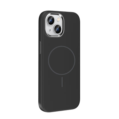 Apple iPhone 15 Kılıf M-Safe Şarj Özellikli Metal Kamera Çerçeveli Zore Edi Silikon Kapak