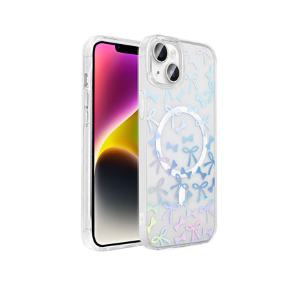 Apple iPhone 15 Kılıf M-Safe Şarj Özellikli Şeffaf Zore Folk Sert Kapak