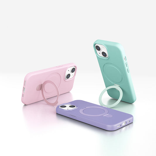 Apple iPhone 15 Kılıf M-safe Şarj Özellikli Standlı Zore Samara Kapak