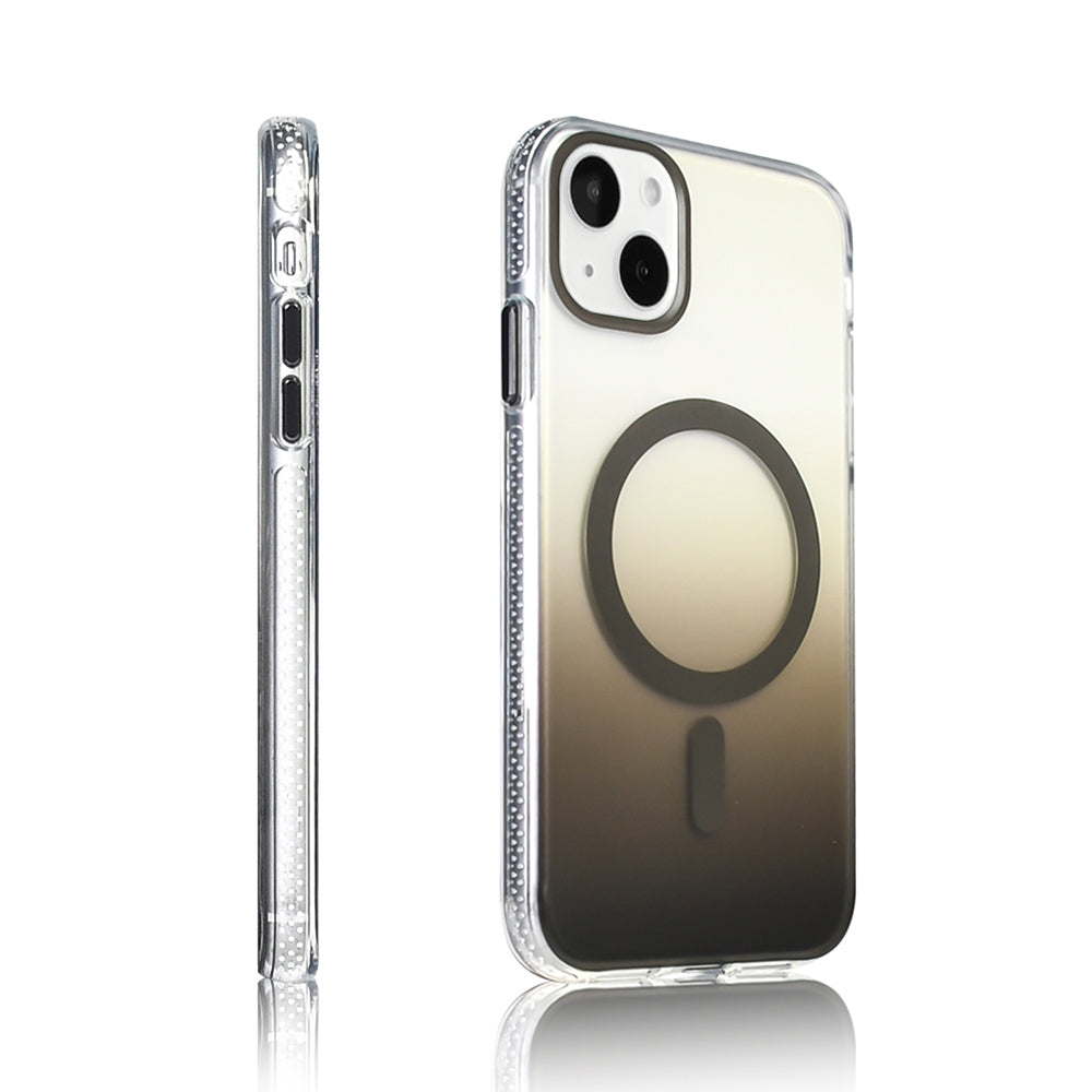 Apple iPhone 15 Kılıf M-safe Şarj Özellikli Transparan Renk Geçişli Zore Toros Kapak