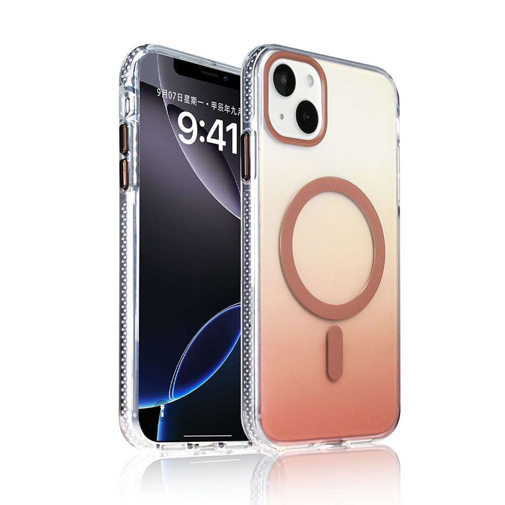Apple iPhone 15 Kılıf M-safe Şarj Özellikli Transparan Renk Geçişli Zore Toros Kapak