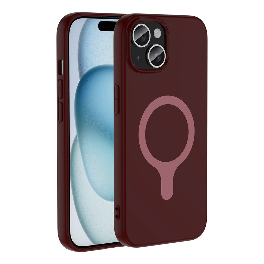 Apple iPhone 15 Kılıf M-Safe Şarj Özellikli Zore Aris Silikon Kapak