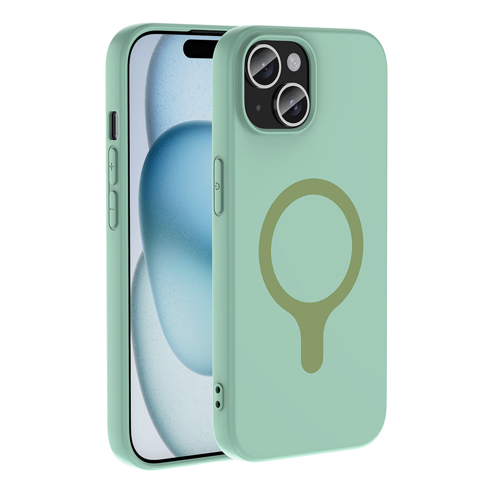 Apple iPhone 15 Kılıf M-Safe Şarj Özellikli Zore Aris Silikon Kapak