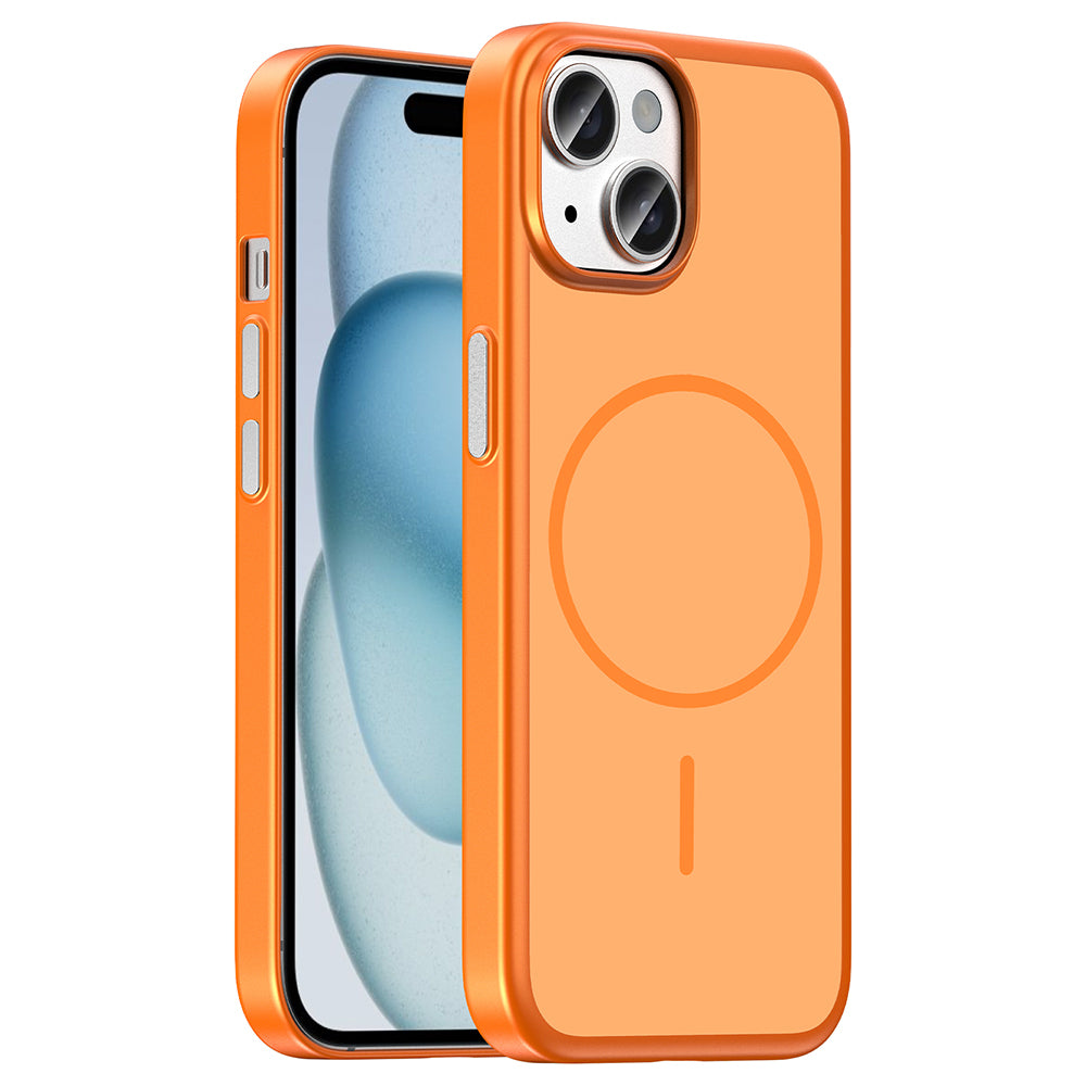 Apple iPhone 15 Kılıf M-Safe Şarj Özellikli Zore Lora PC Kapak