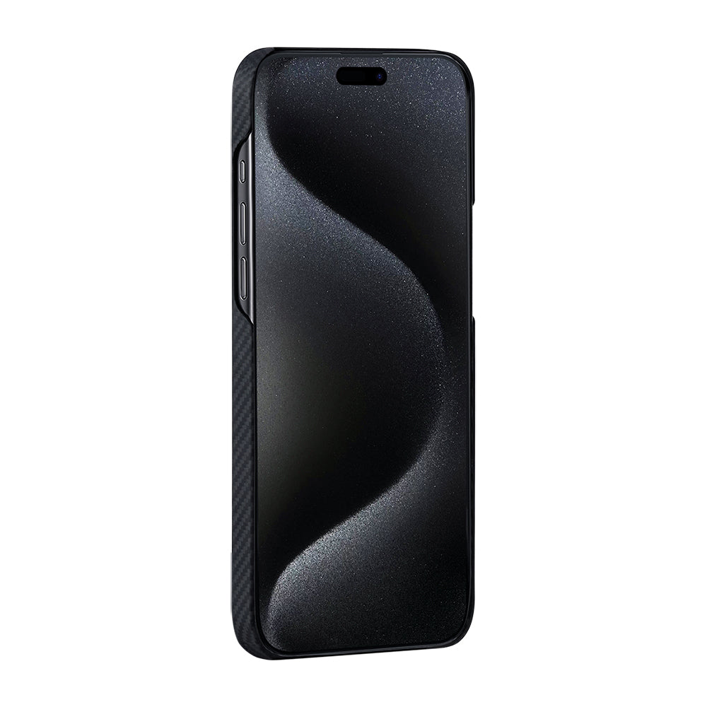 iPhone 15 Kılıf M-safe Şarj Özellikli 600D Aramid Fiber Pitaka Tactile Woven Orchestra Serisi Rhapsody Kapak