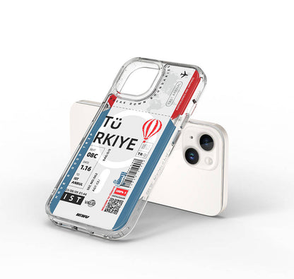 iPhone 15 Kılıf M-safe Şarj Özellikli Bilet Desenli Wiwu Turkey B Serisi Kapak