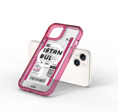 iPhone 15 Kılıf M-safe Şarj Özellikli Bilet Desenli Wiwu Turkey B Serisi Kapak