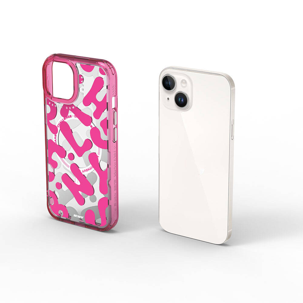 iPhone 15 Kılıf M-safe Şarj Özellikli Boya Desenli Wiwu Fluorescent G Serisi Kapak