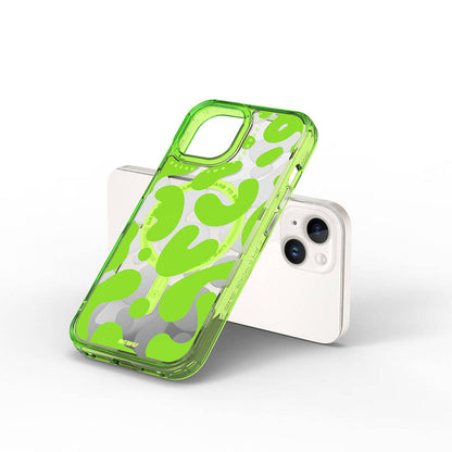 iPhone 15 Kılıf M-safe Şarj Özellikli Boya Desenli Wiwu Fluorescent G Serisi Kapak