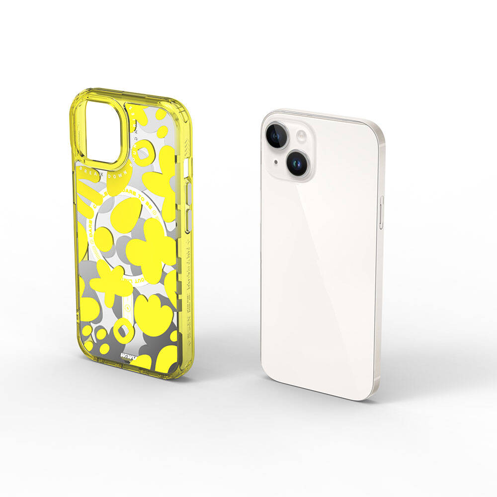 iPhone 15 Kılıf M-safe Şarj Özellikli Boya Desenli Wiwu Fluorescent G Serisi Kapak