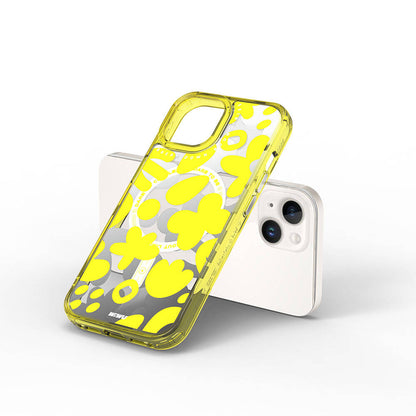 iPhone 15 Kılıf M-safe Şarj Özellikli Boya Desenli Wiwu Fluorescent G Serisi Kapak