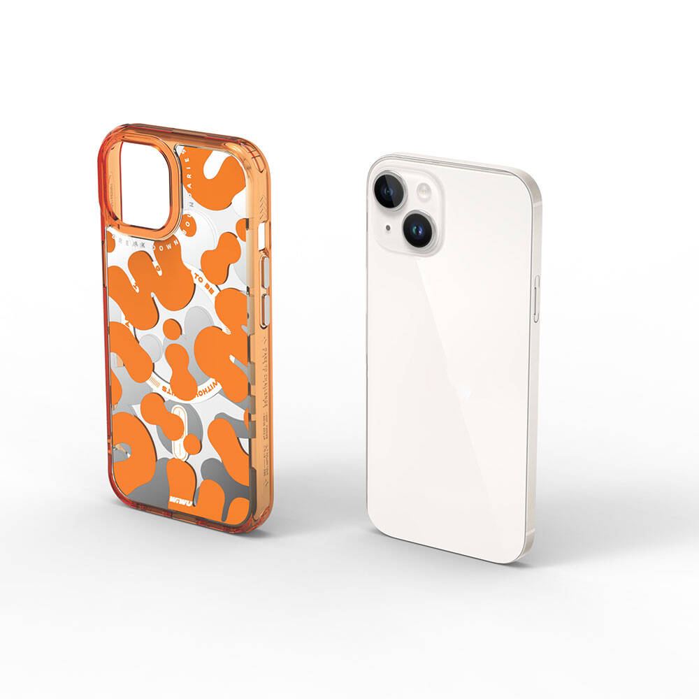 iPhone 15 Kılıf M-safe Şarj Özellikli Boya Desenli Wiwu Fluorescent G Serisi Kapak