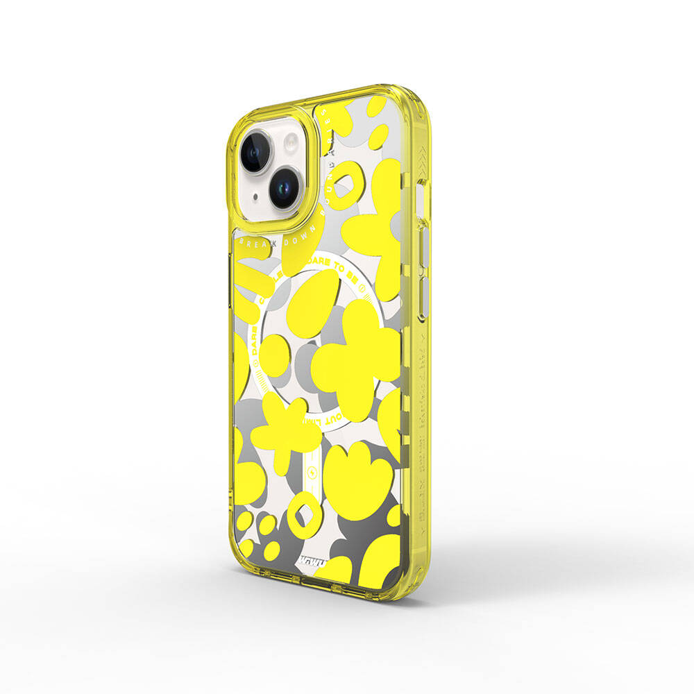 iPhone 15 Kılıf M-safe Şarj Özellikli Boya Desenli Wiwu Fluorescent G Serisi Kapak