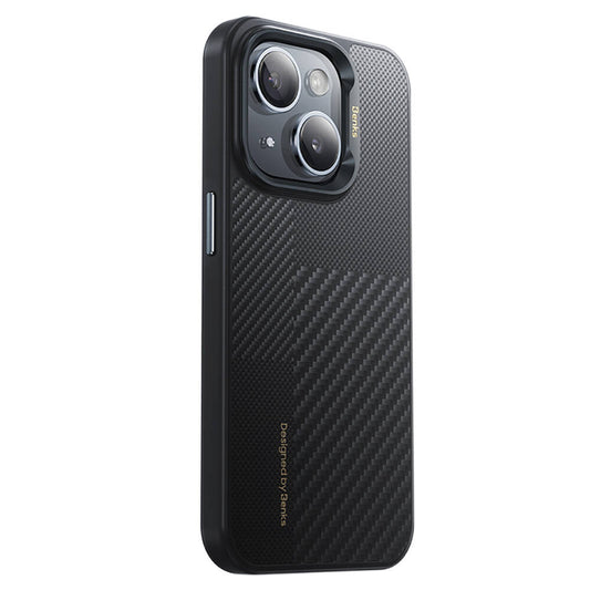 iPhone 15 Kılıf M-safe Şarj Özellikli Karbon Fiber Benks Montage Hybrid ArmorPro Kevlar Kapak
