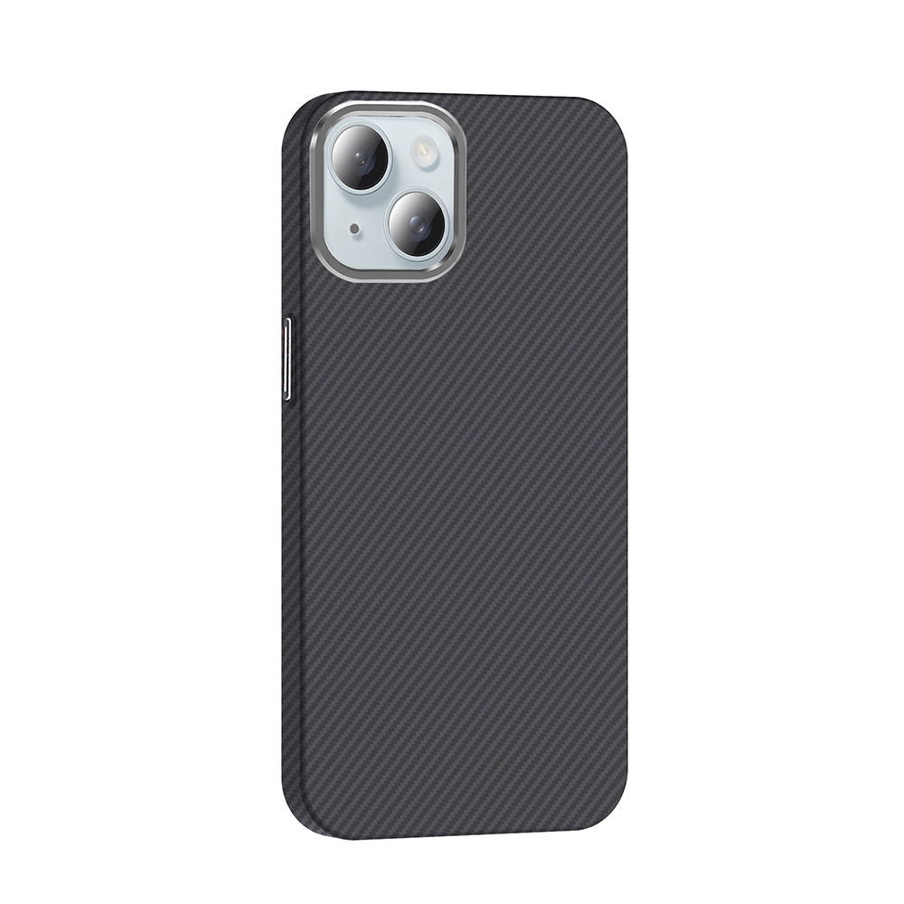 Apple iPhone 15 Kılıf M-safe Şarj Özellikli Karbon Fiber Görünümlü Zore Gros Kapak