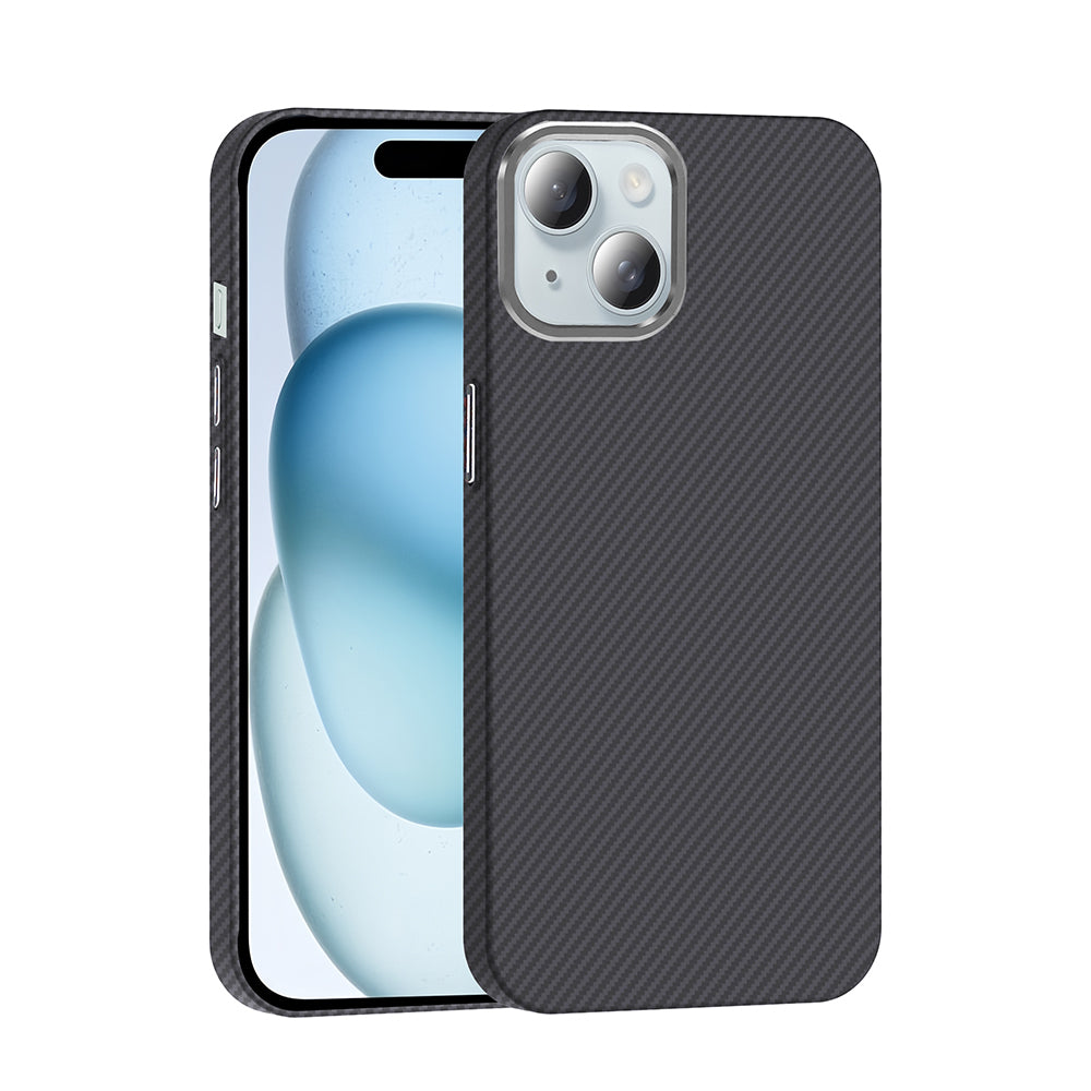 Apple iPhone 15 Kılıf M-safe Şarj Özellikli Karbon Fiber Görünümlü Zore Gros Kapak