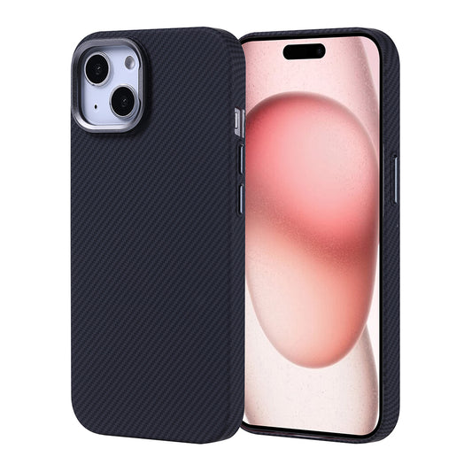 Apple iPhone 15 Kılıf M-safe Şarj Özellikli Karbon Fiber Görünümlü Zore Nekst Kapak