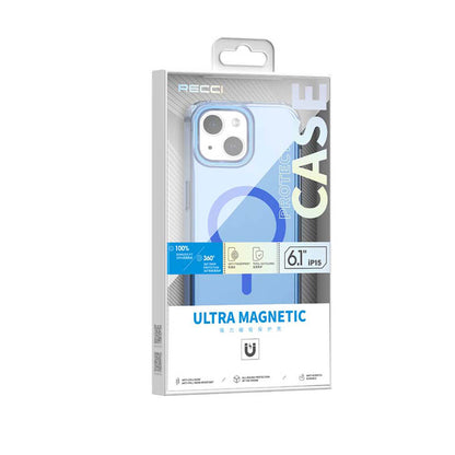 iPhone 15 Kılıf M-safe Şarj Özellikli Saydam Arka Yüzey Recci Crystal Color Serisi Kapak