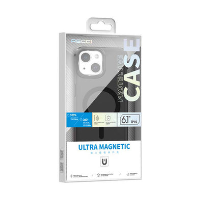 iPhone 15 Kılıf M-safe Şarj Özellikli Saydam Arka Yüzey Recci Crystal Color Serisi Kapak