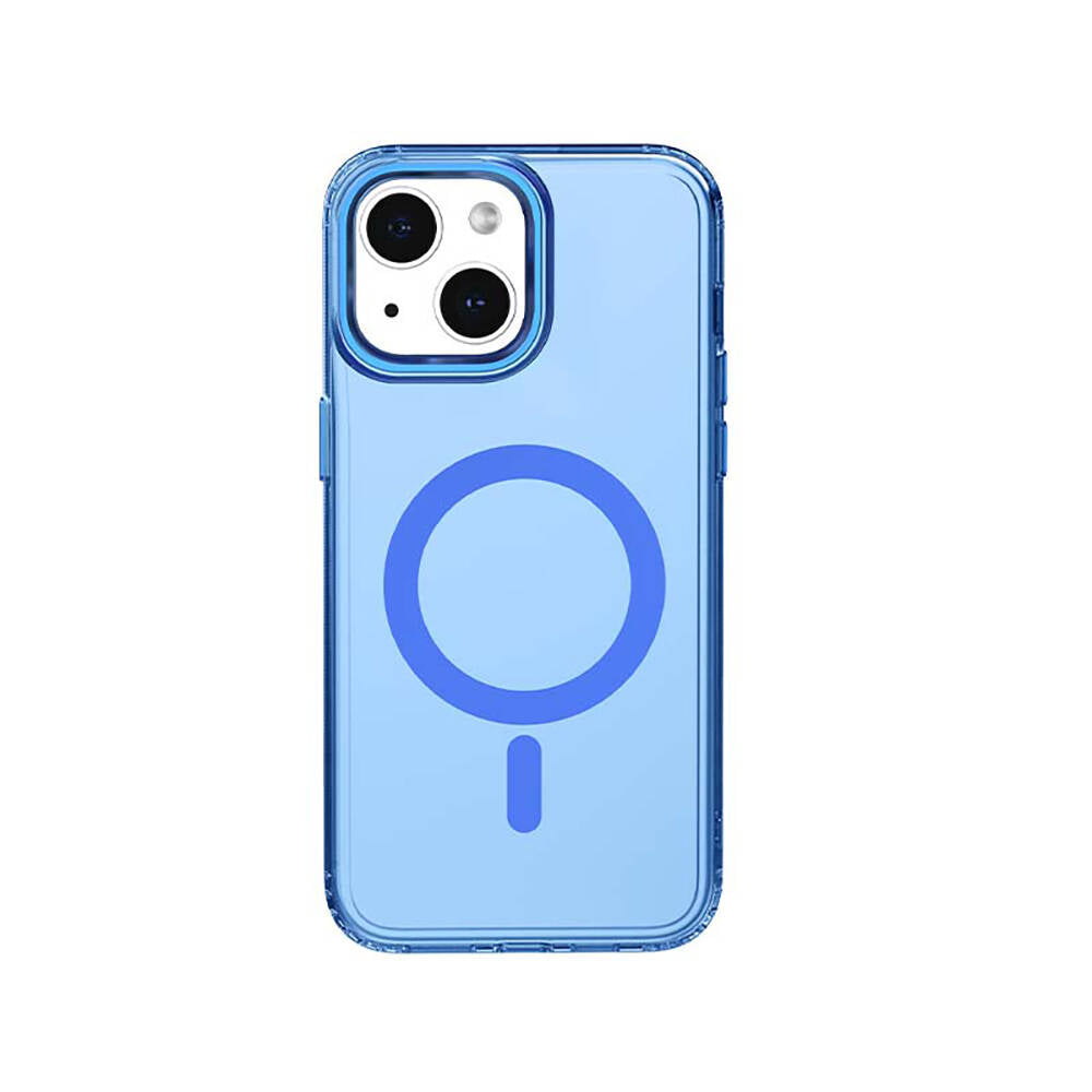 iPhone 15 Kılıf M-safe Şarj Özellikli Saydam Arka Yüzey Recci Crystal Color Serisi Kapak