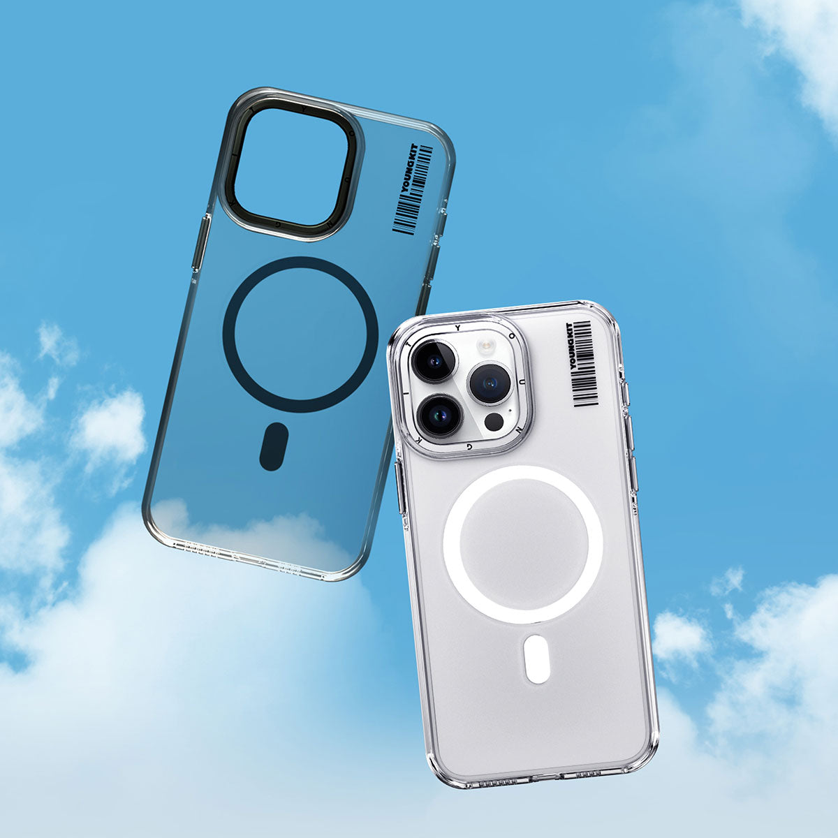 iPhone 15 Kılıf M-safe Şarj Özellikli Şeffaf Youngkit Crystal Shield Serisi Kapak