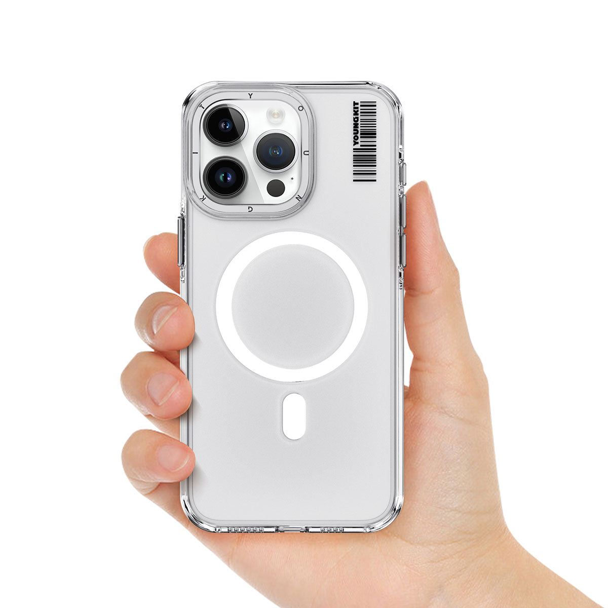 iPhone 15 Kılıf M-safe Şarj Özellikli Şeffaf Youngkit Crystal Shield Serisi Kapak